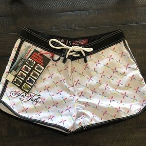𝅺NEW Jettribe Racing Hash Board Shorts Swim Size 5 Summer Beach Water Sports